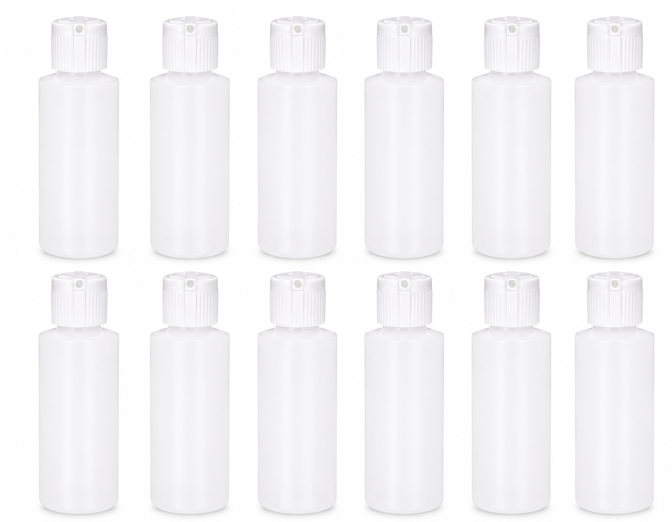 2 Oz Premium Leakproof Refillable Plastic BPA, BPF-Free Bottles