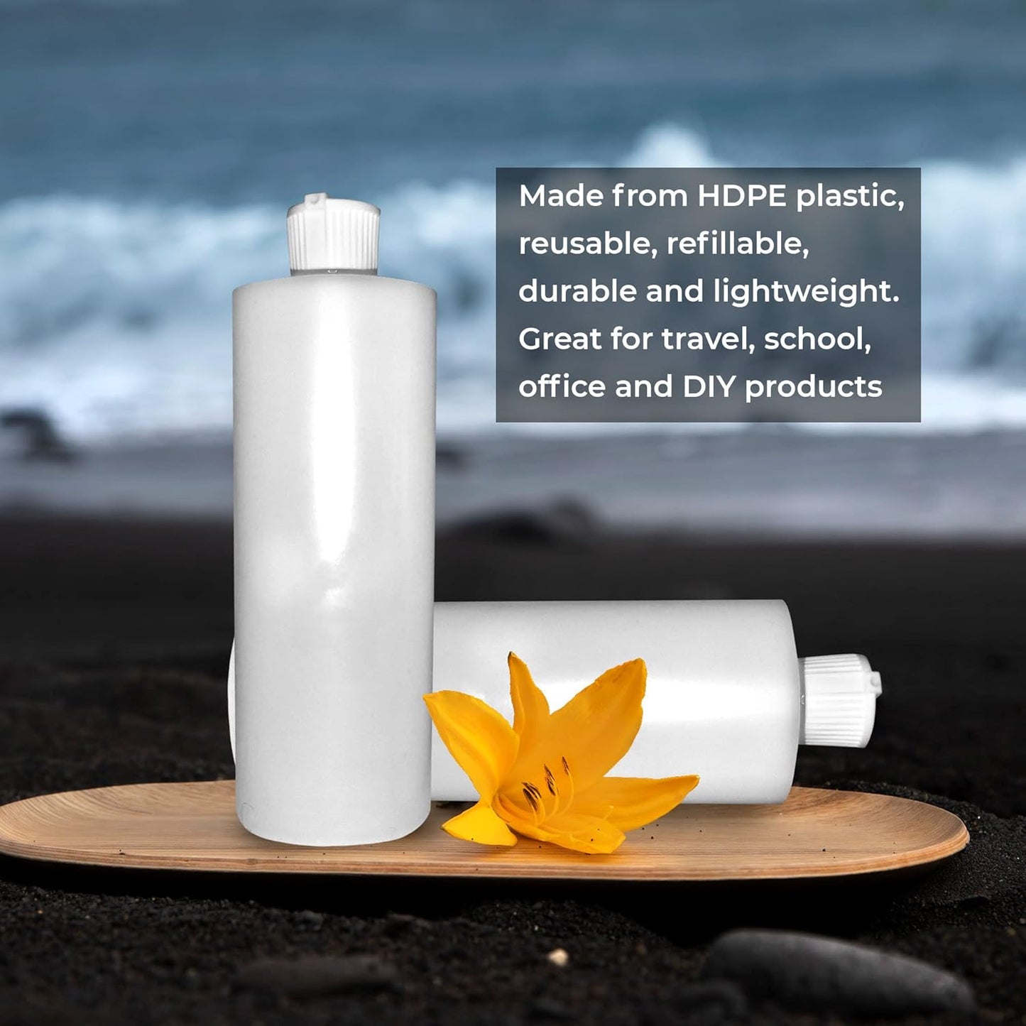16oz Refillable Plastic Bottles with Pour Spout 2 Pack
