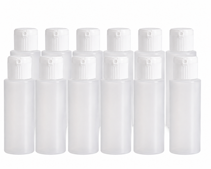1 Oz Premium Refillable Mini Plastic Bottles With Airtight Caps BPA-Free.