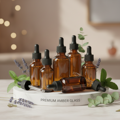 Romeriza 15mm Glass Dropper Bottles Pack