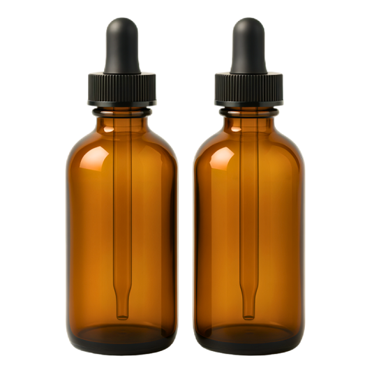 Amber Glass Dropper Bottles 4 oz for Essential Oils