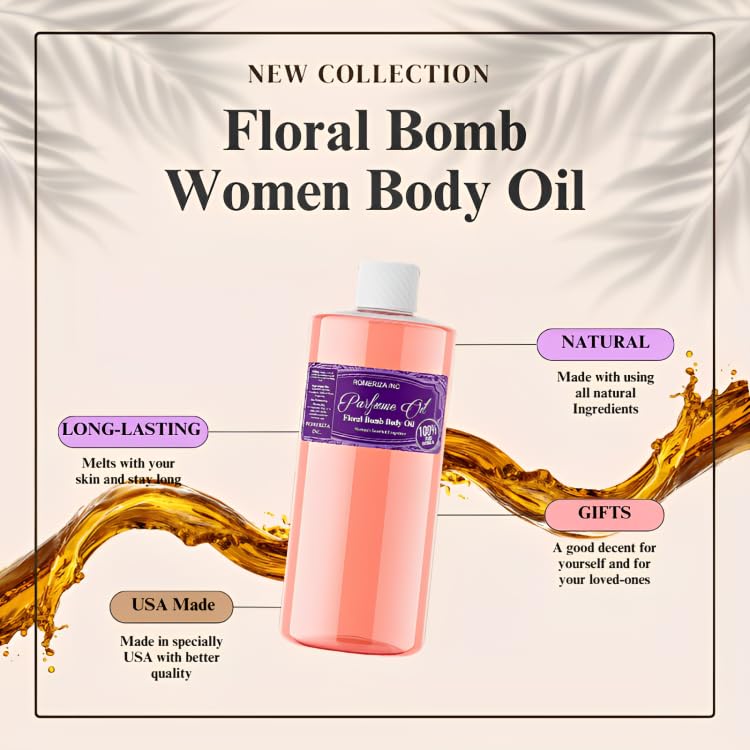 Floral Bomb Long Lasting Women Body Oil Perfume