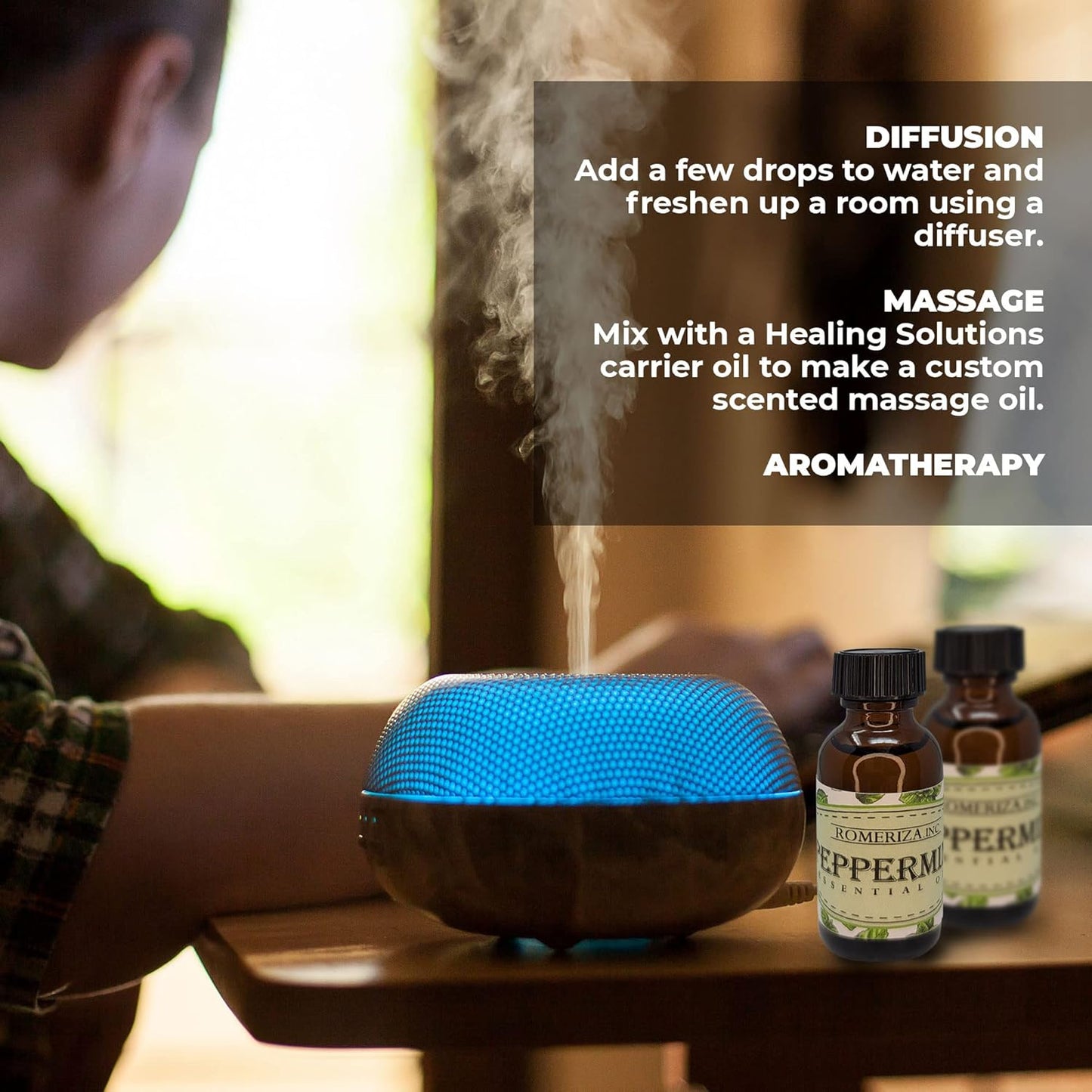 ROMERIZA Natural Peppermint Oil for Aromatherapy Use