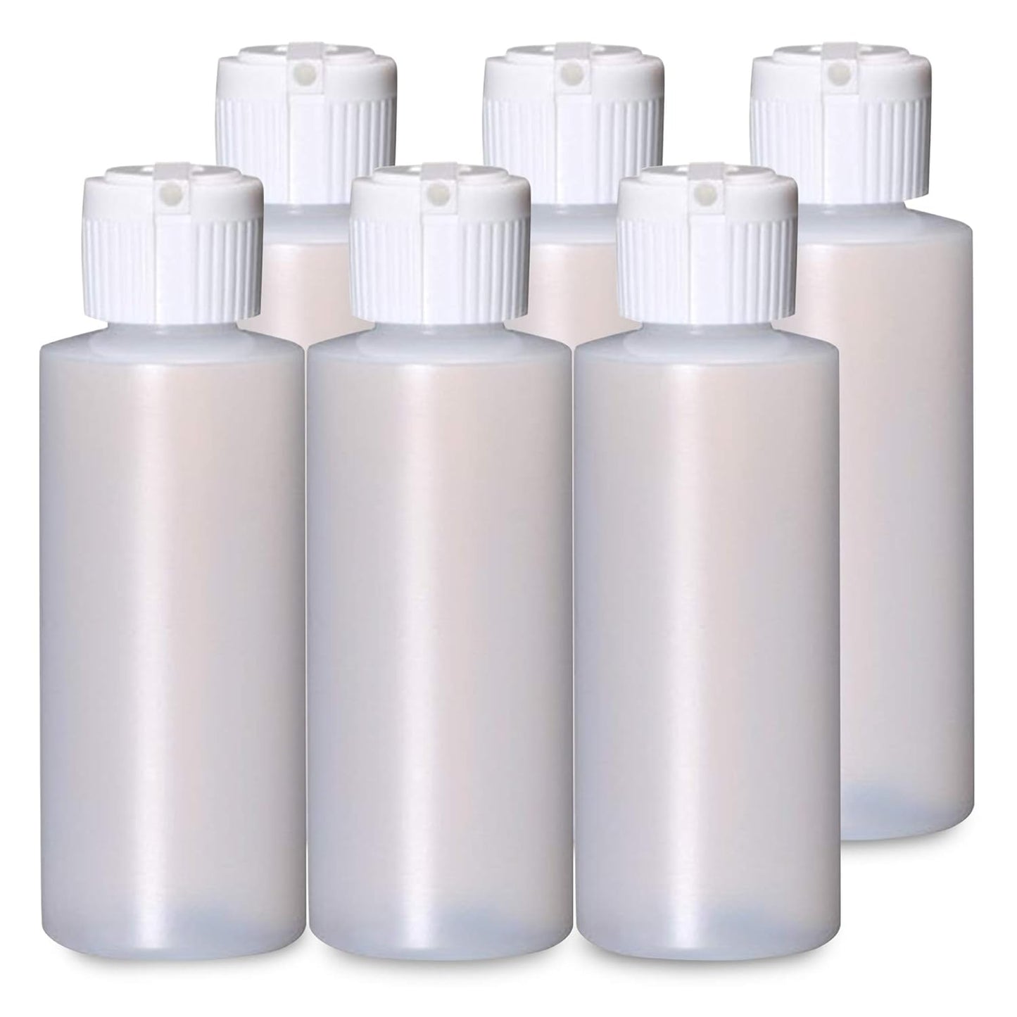 4 oz Squeeze Cylinder Bottles with Flip Cap 6 Pack