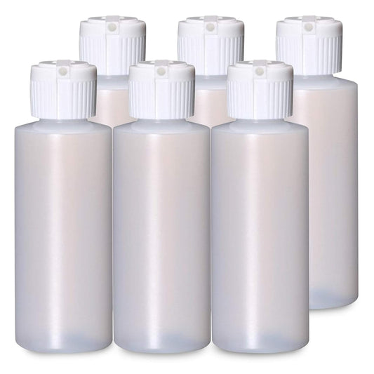 4 oz Squeeze Cylinder Bottles with Flip Cap 6 Pack