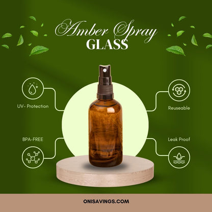 2 oz Refillable Amber Spray Bottle Perfume Fragrance Use