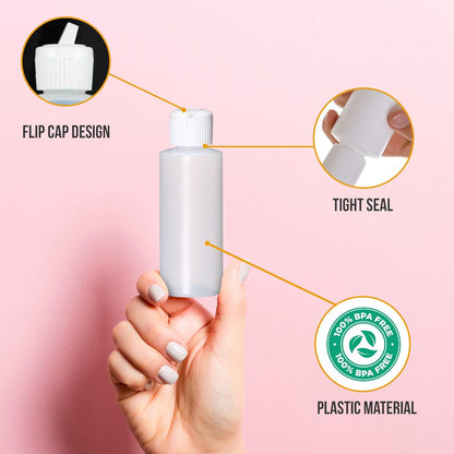 4 oz Squeeze Cylinder Bottles with Flip Cap 6 Pack