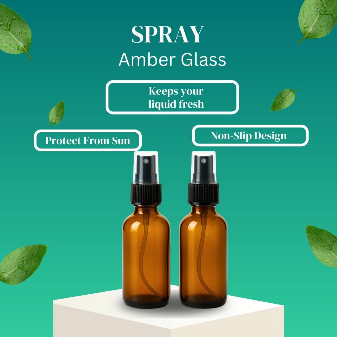 2 oz Refillable Amber Spray Bottle Perfume Fragrance Use
