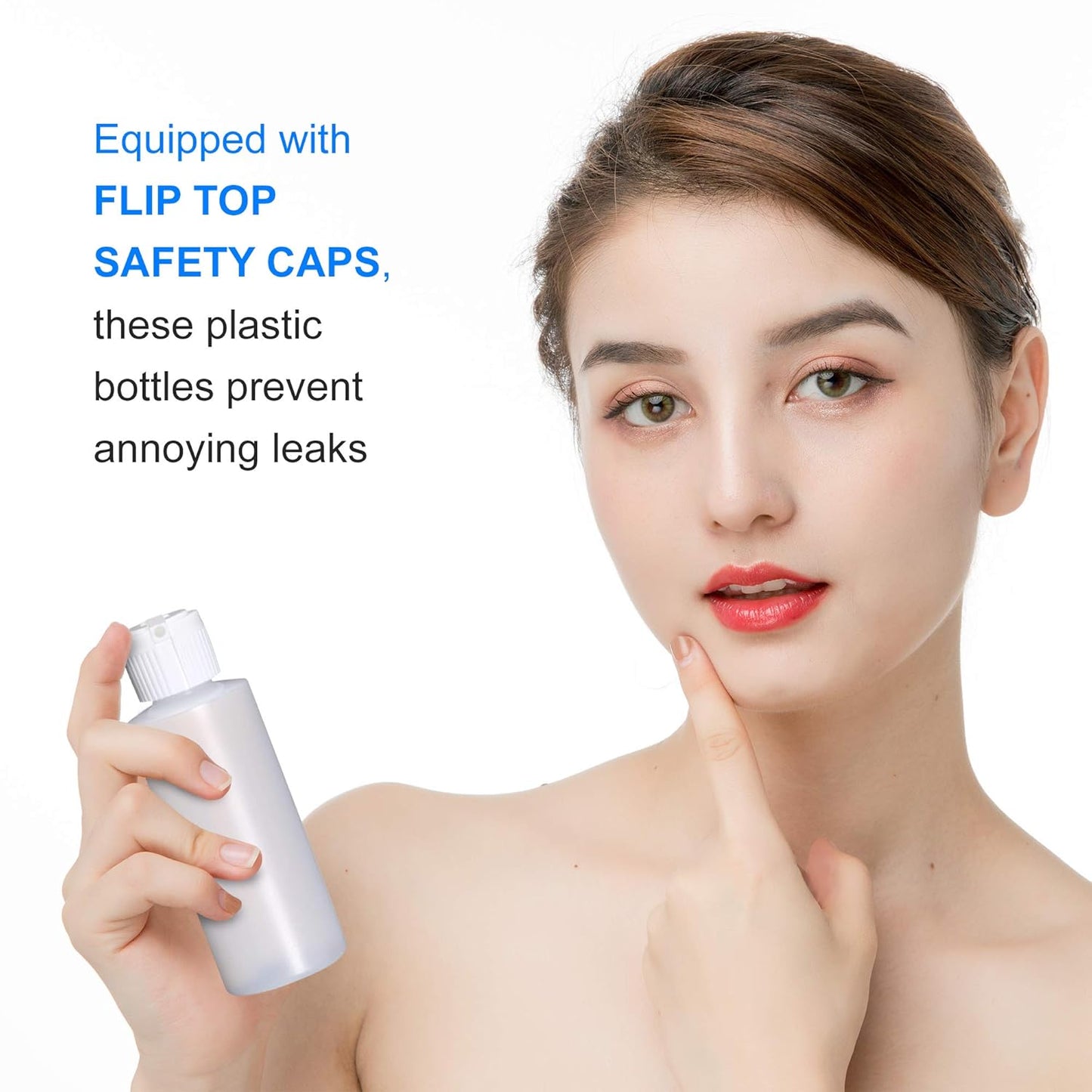 4 oz Squeeze Cylinder Bottles with Flip Cap 6 Pack