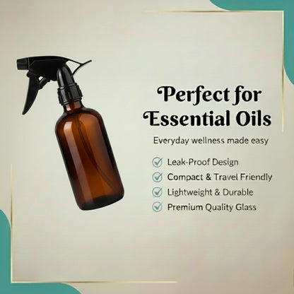 8 oz Refillable Amber Spray Bottles for Essential Oils