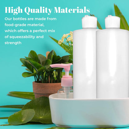 16oz Refillable Plastic Bottles with Pour Spout 2 Pack