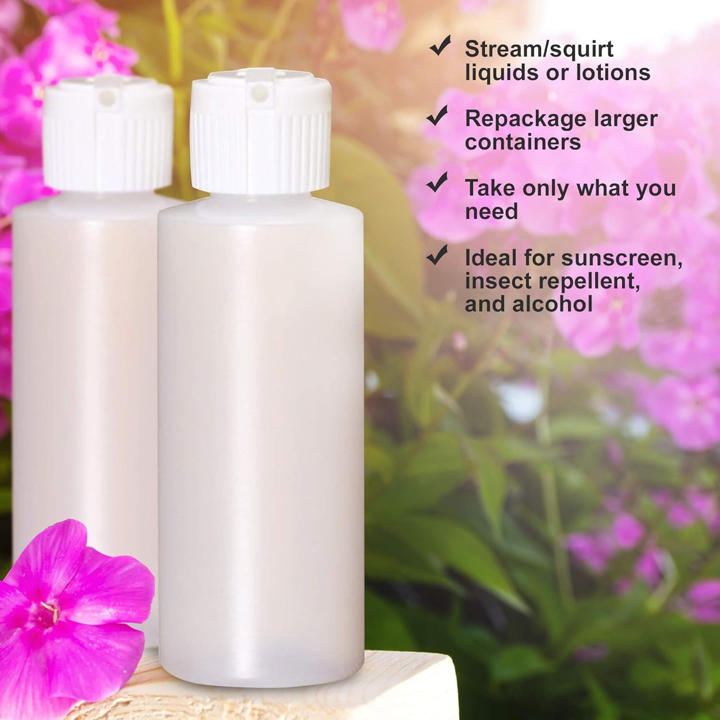 4 oz Squeeze Cylinder Bottles with Flip Cap 6 Pack