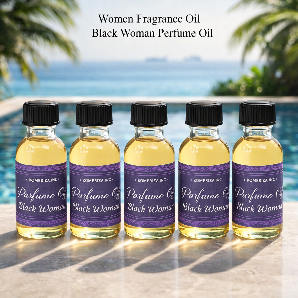 Black Women Fragrance Body Oil Glass Bottle