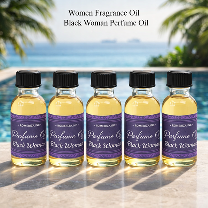 Black Women Fragrance Body Oil Glass Bottle