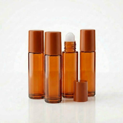 Pack of 4 Glass Roll On Bottles 30ml Refillable