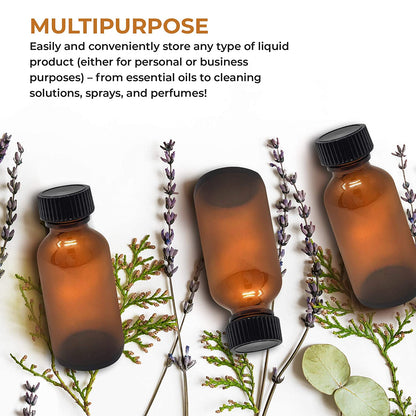 Onisavings 1oz Refillable Essential Oil Glass Bottles