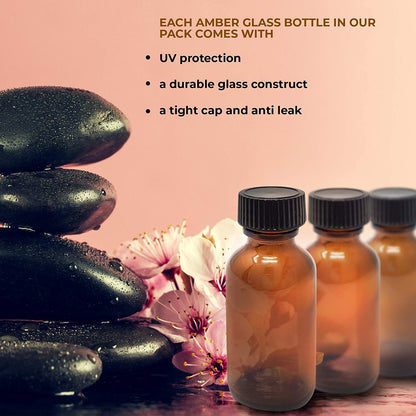 Onisavings 1oz Refillable Essential Oil Glass Bottles
