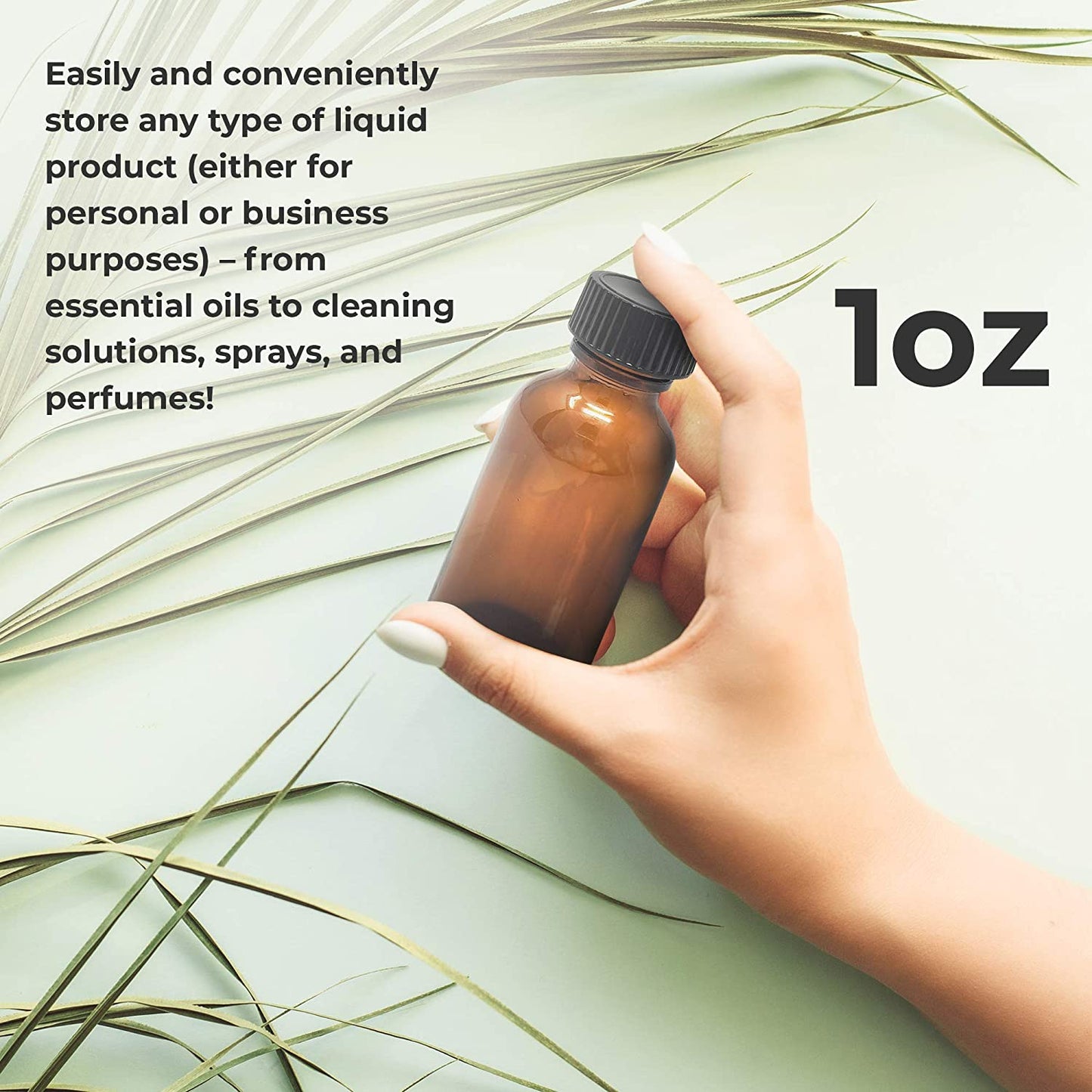 Onisavings 1oz Refillable Essential Oil Glass Bottles
