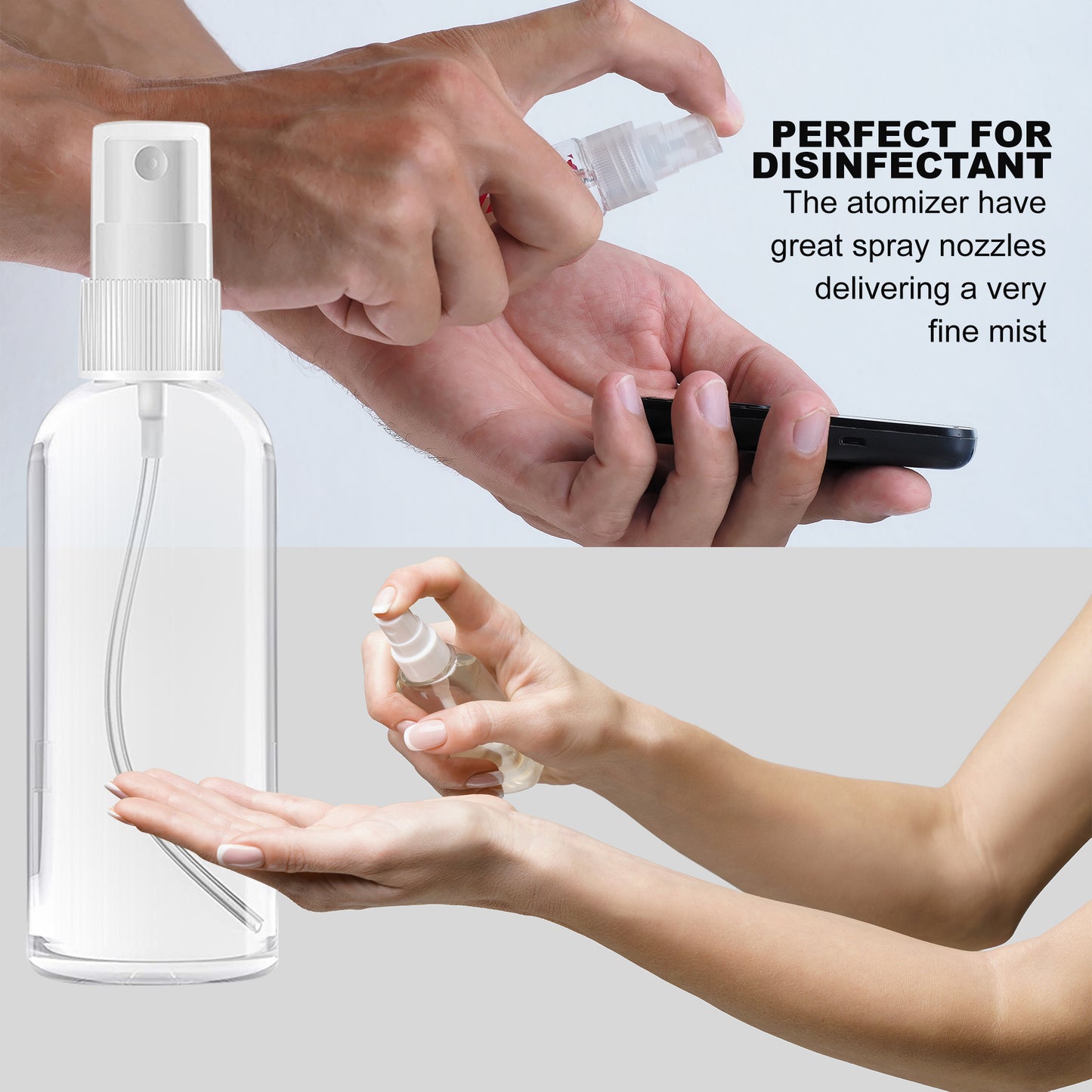 Refillable 59ml Glass Spray Bottles Leak Proof Design