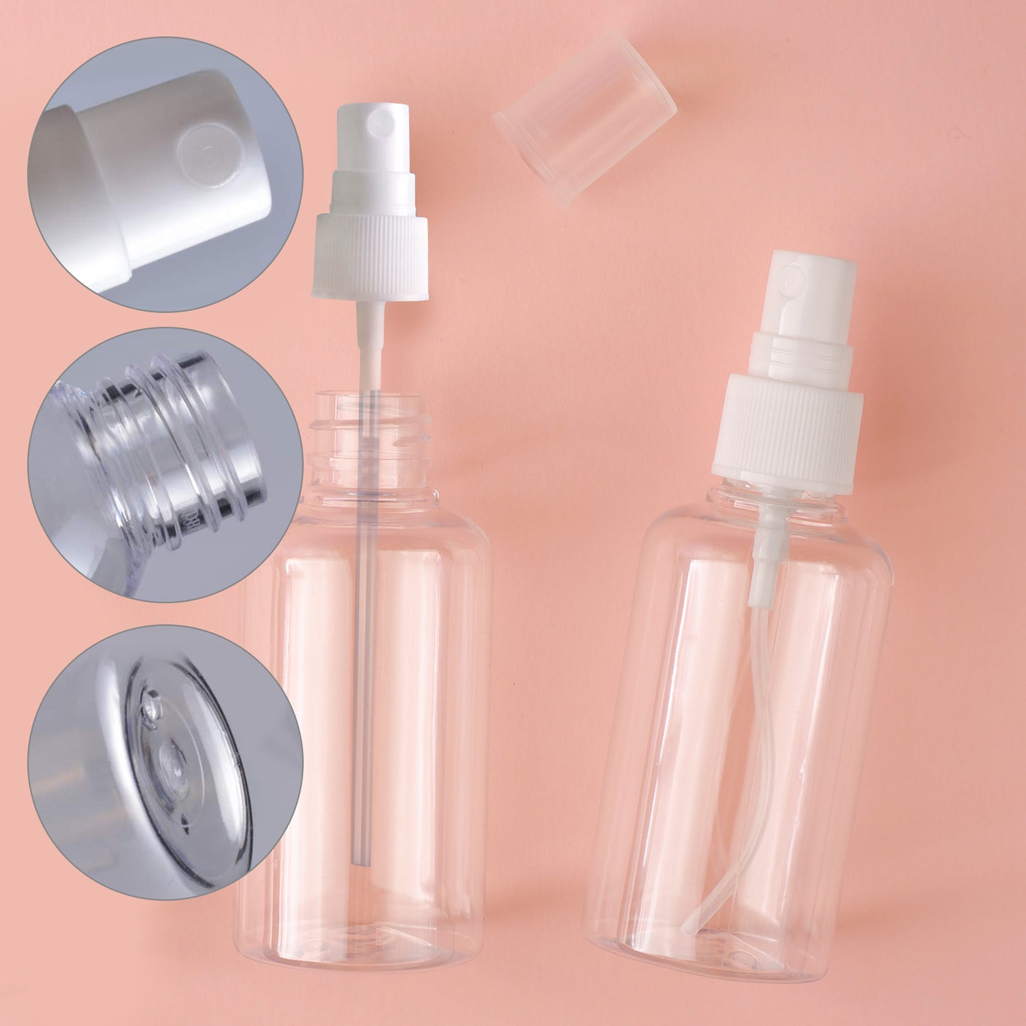 Refillable 59ml Glass Spray Bottles Leak Proof Design